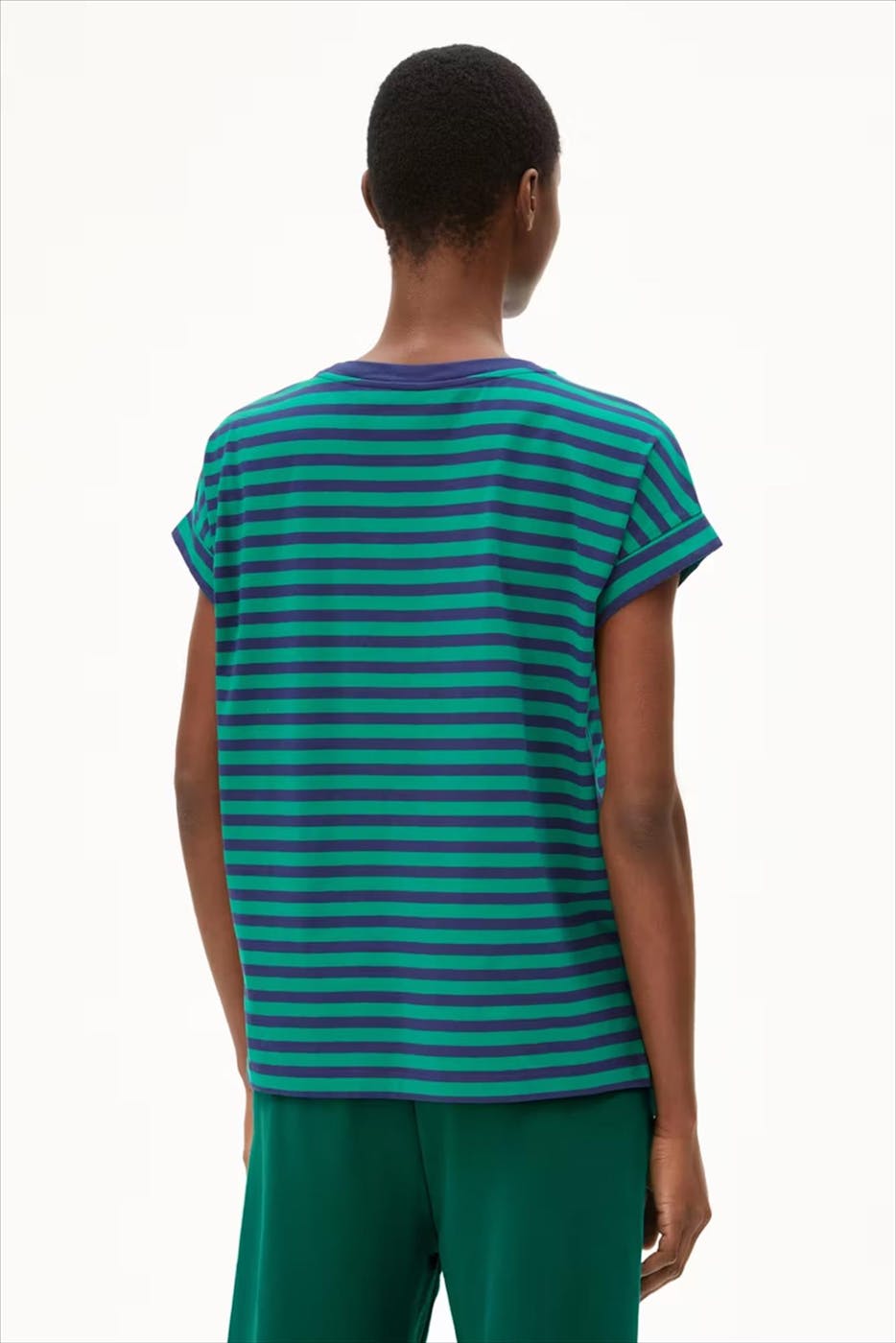 Armed Angels - Groen-Blauwe Idaara T-shirt