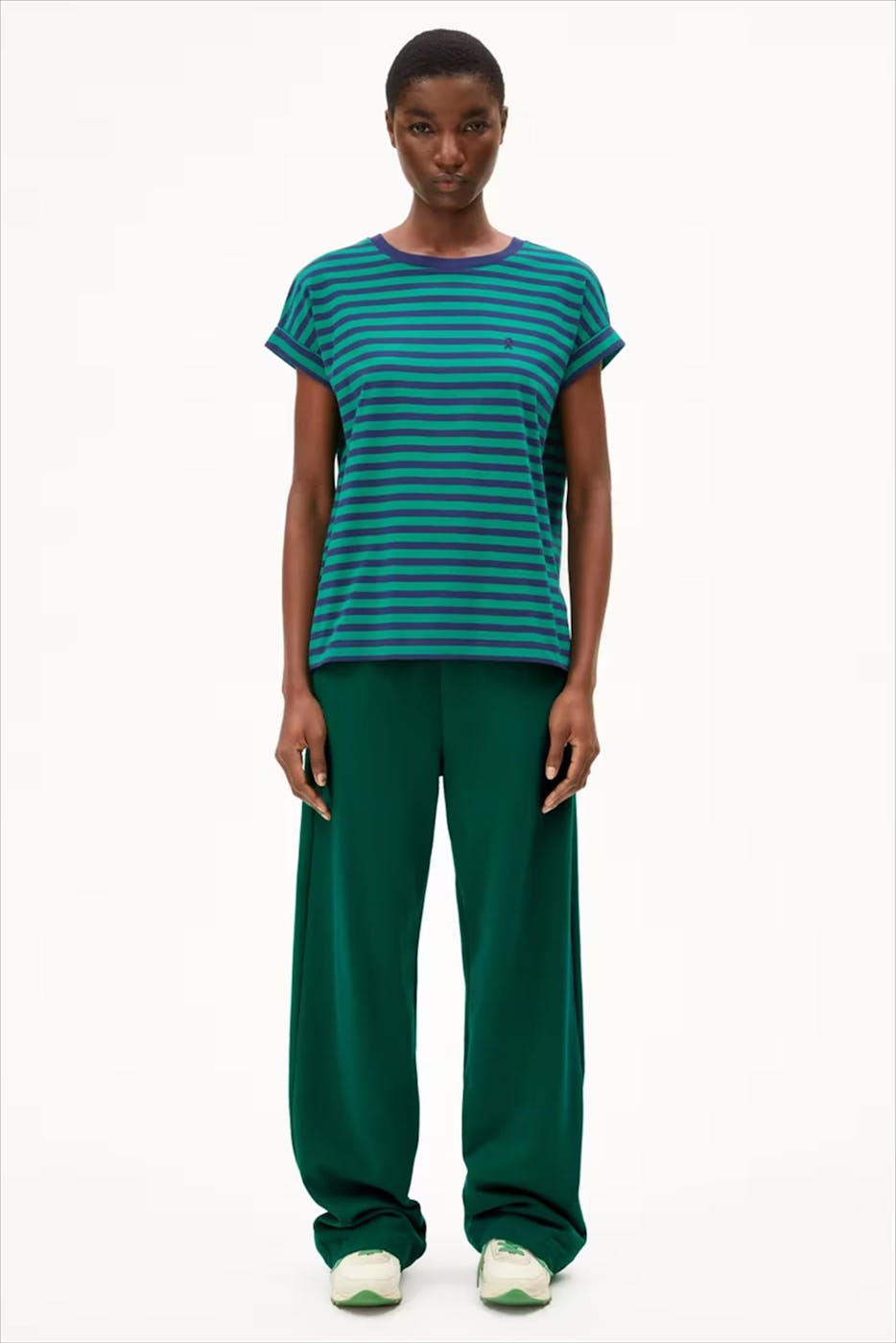 Armed Angels - Groen-Blauwe Idaara T-shirt