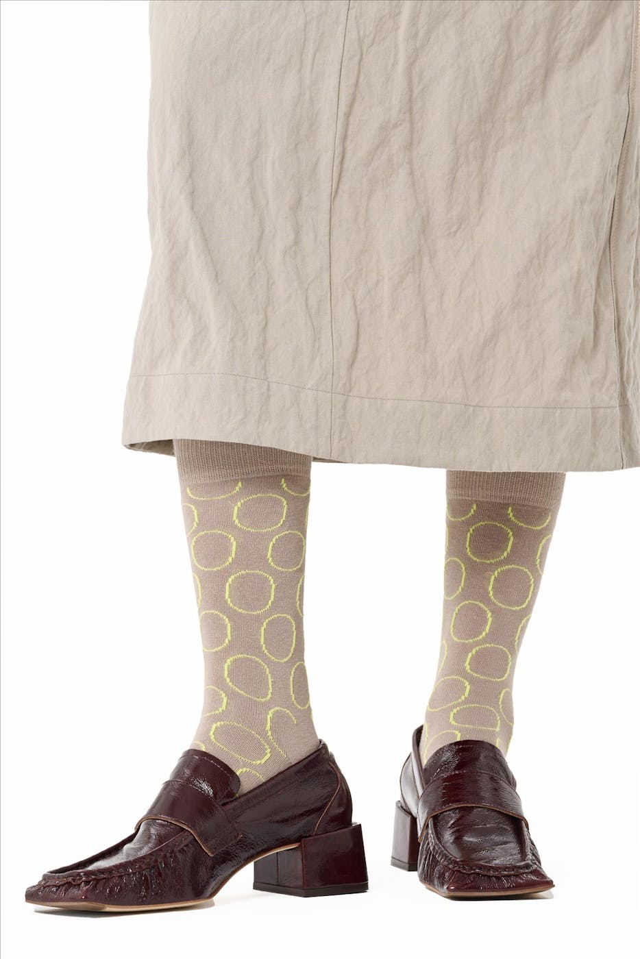 Happy Socks - Beige Big Dot sokken, maat: 36-40