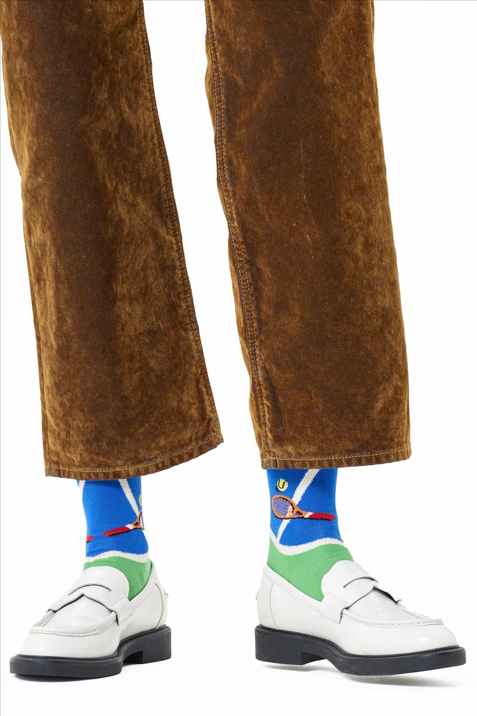 Happy Socks - Blauw-Groene Tennis Court sokken, maat: 41-46