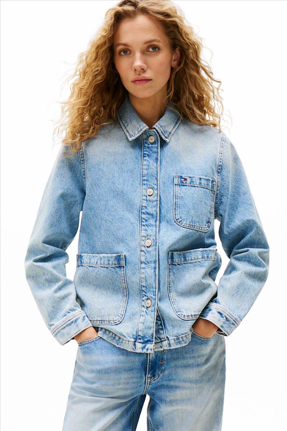 Tommy Jeans - Lichtblauwe Chore jeansjas