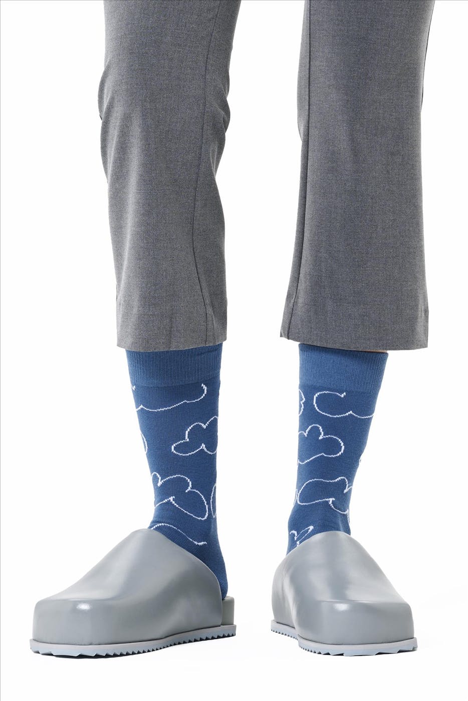 Happy Socks - Grijsblauwe Cloudy sokken, maat: 41-46