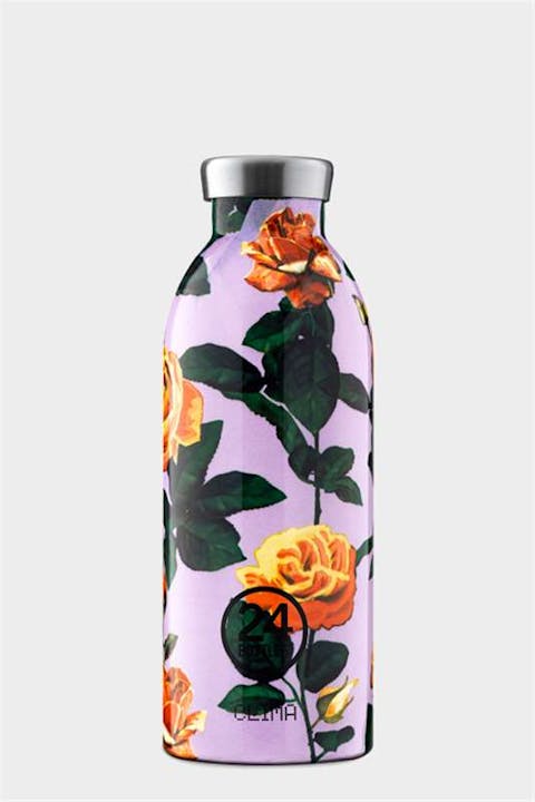 24 bottles - Gebloemde lila Clima Bottle Thermo drinkfles - 500ml