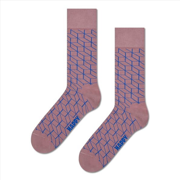 Happy Socks - Lichtpaarse Optic sokken, maat: 41-46
