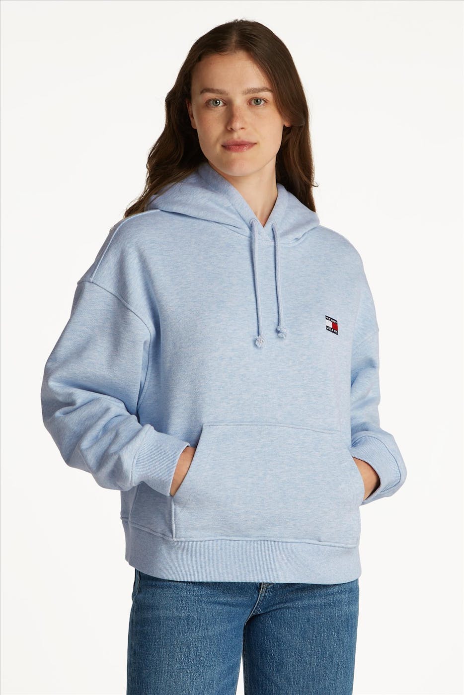 Tommy Jeans - Lichtblauwe Badge hoodie