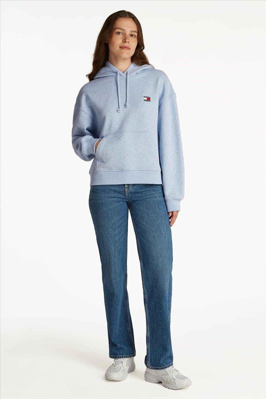 Tommy Jeans - Lichtblauwe Badge hoodie