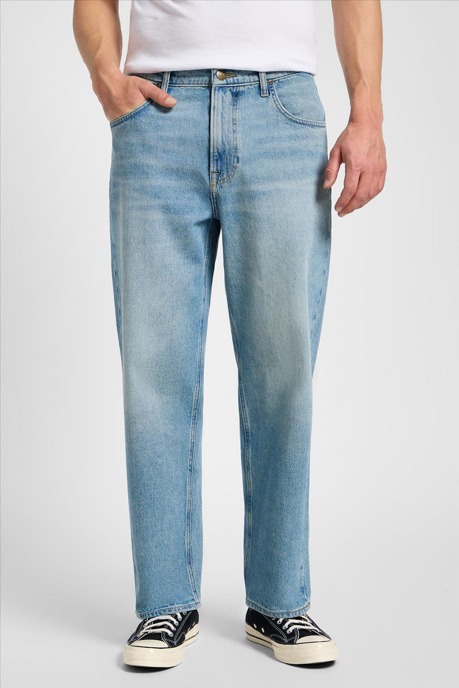 Lee - Regenblauwe Asher Loose Straight jeans