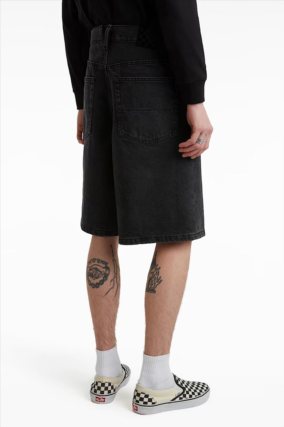 Vans - Zwarte Check-5 Baggy short
