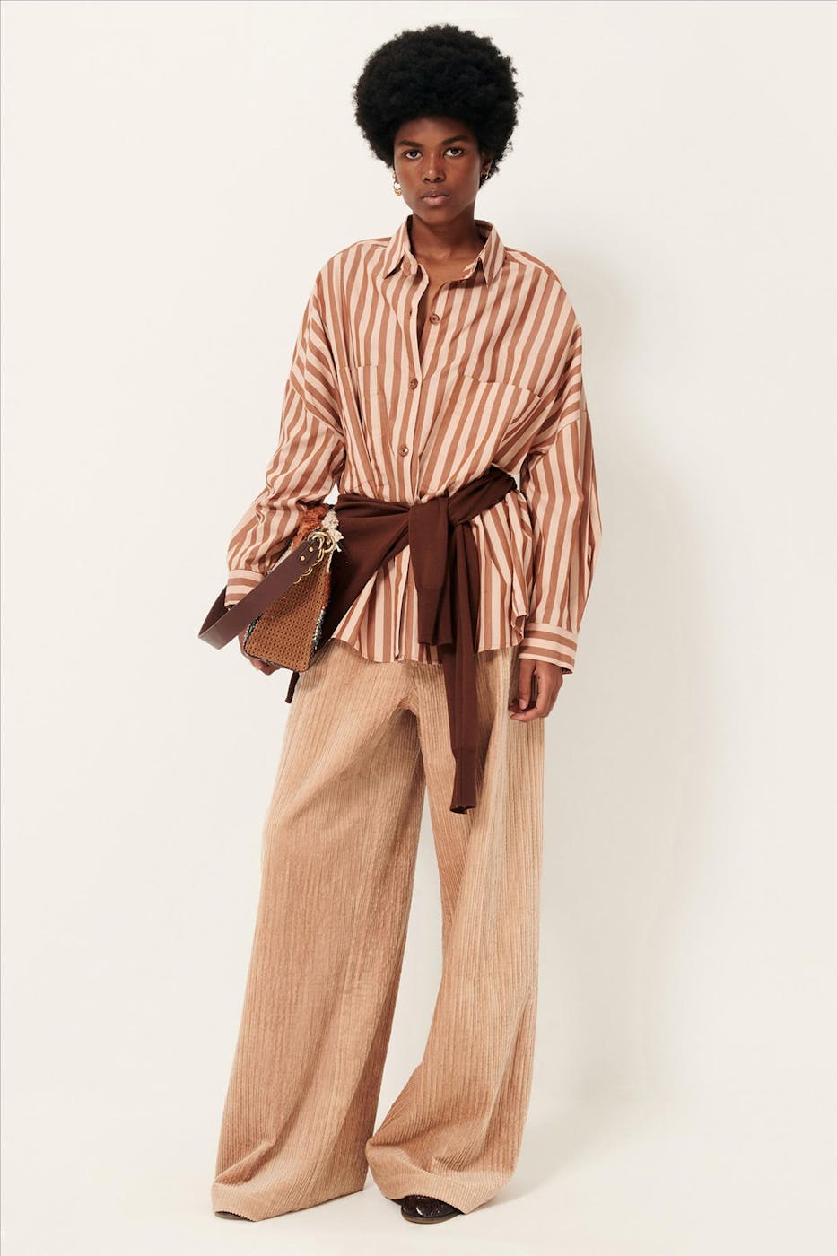 Sessùn - Lichtoranje-Bruine Fontania blouse