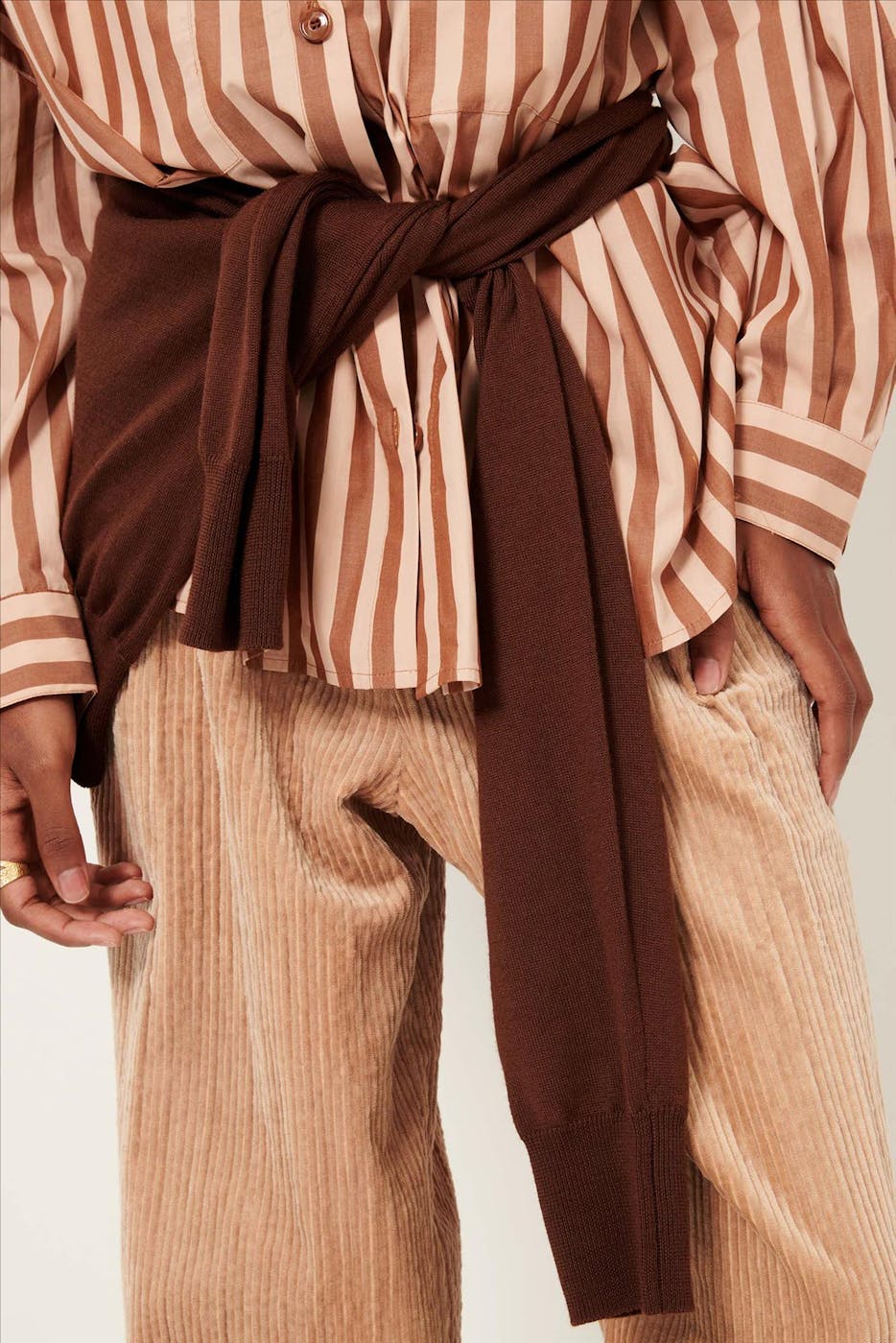 Sessùn - Lichtoranje-Bruine Fontania blouse