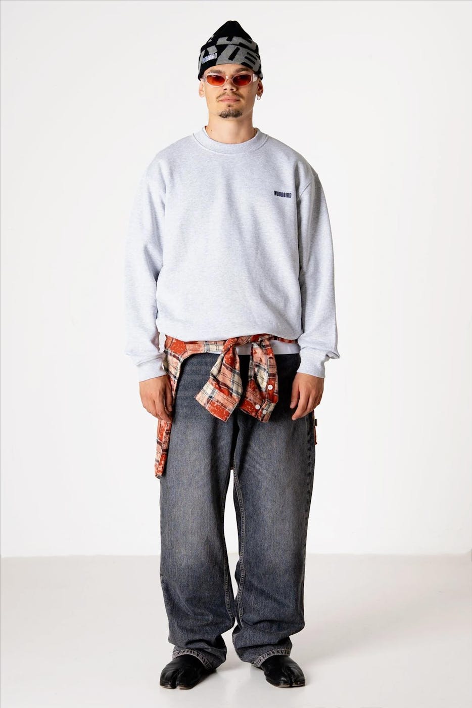 WOODBIRD - Lichtgrijze Cane Home sweater