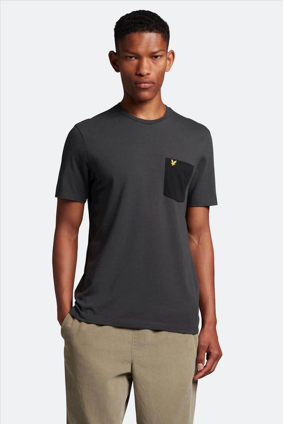 Lyle & Scott - Donkergrijze Contrast Pocket T-shirt