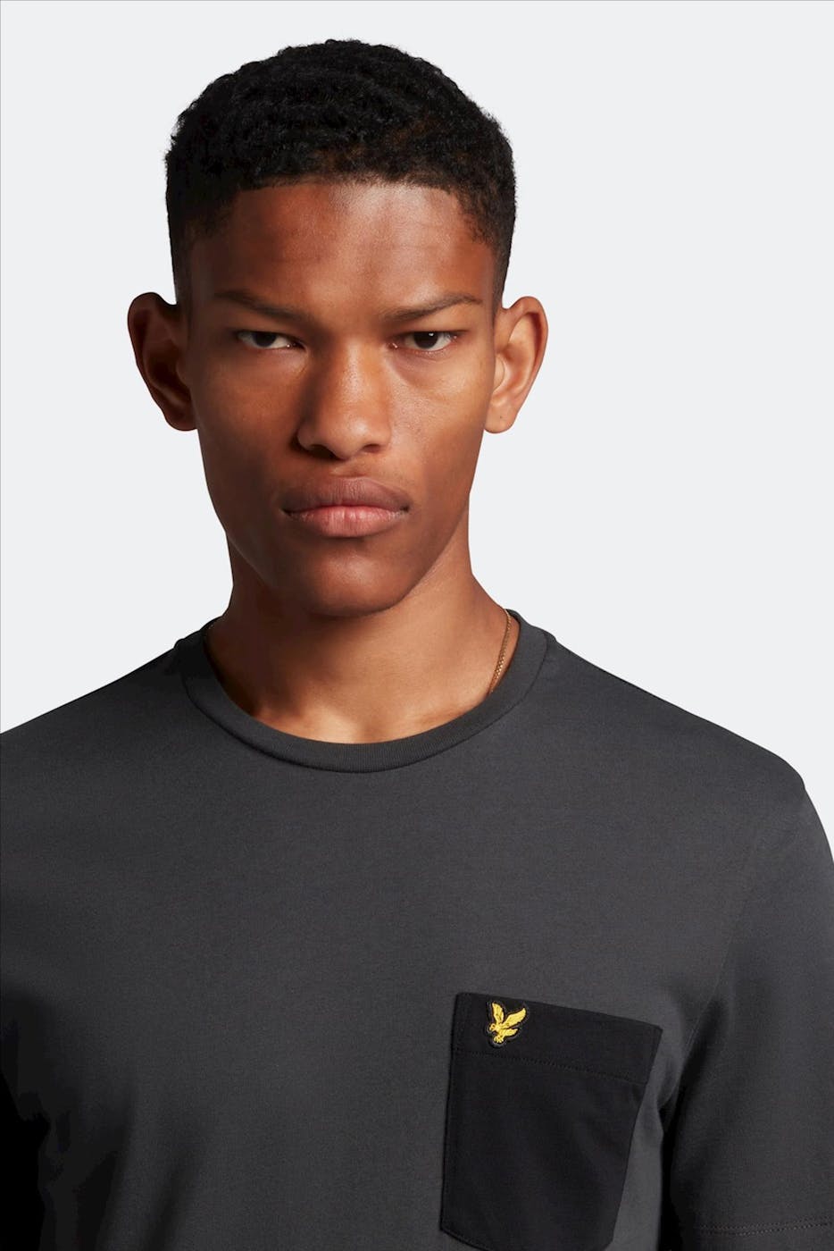 Lyle & Scott - Donkergrijze Contrast Pocket T-shirt