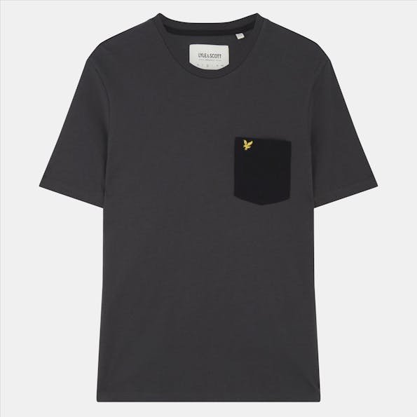 Lyle & Scott - Donkergrijze Contrast Pocket T-shirt