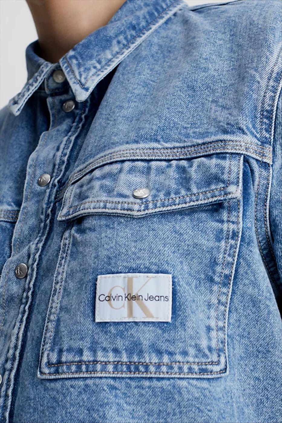Calvin Klein Jeans - Blauwe Korte Mouw Jeans jas