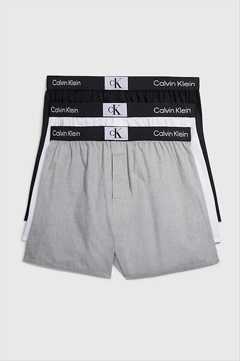 Calvin Klein Underwear - Wit-grijs-zwarte 3-pack Slim Fit boxers
