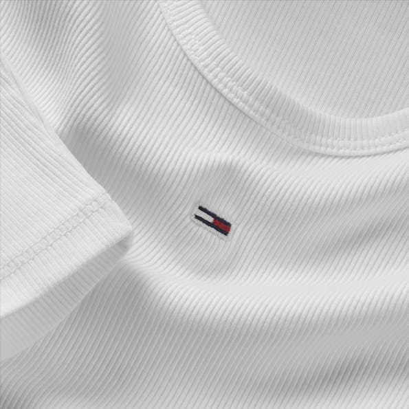 Tommy Jeans - Witte Essential Rib longsleeve