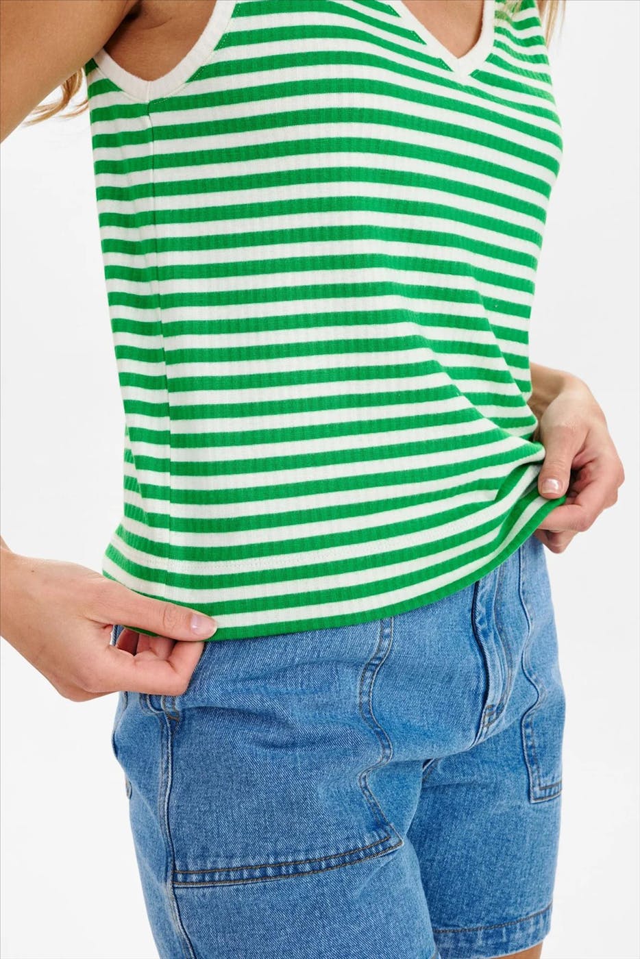 Nümph - Ecru-groene Nutania top