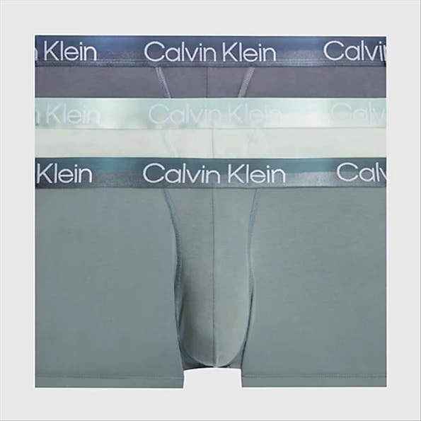 Calvin Klein Underwear - Mintgroene-grijze Trunk 3-pack Modern boxershorts