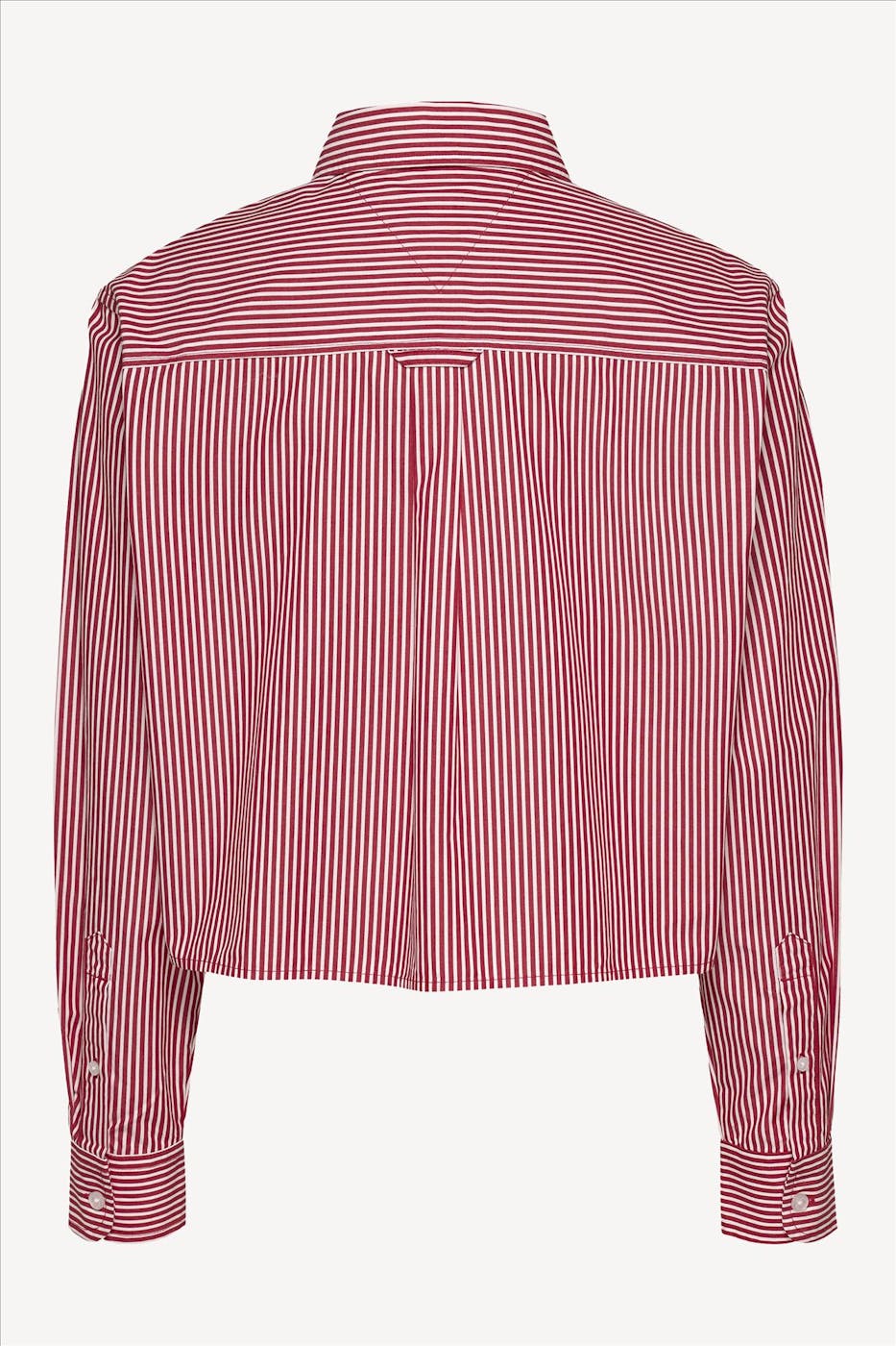 Tommy Jeans - Rood-Witte Cropped Stripe blouse