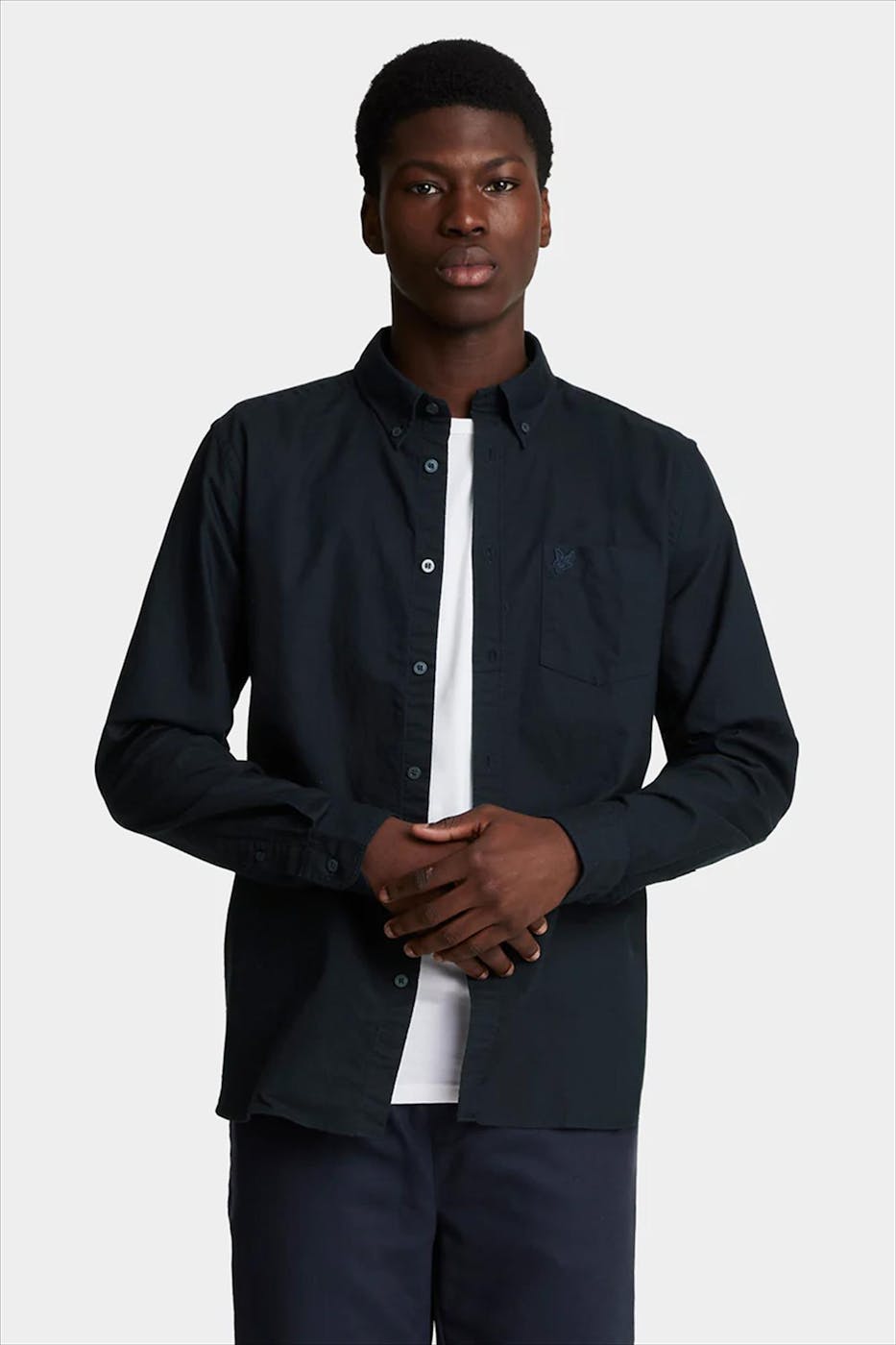 Lyle & Scott - Donkerblauw Tonal Eagle hemd