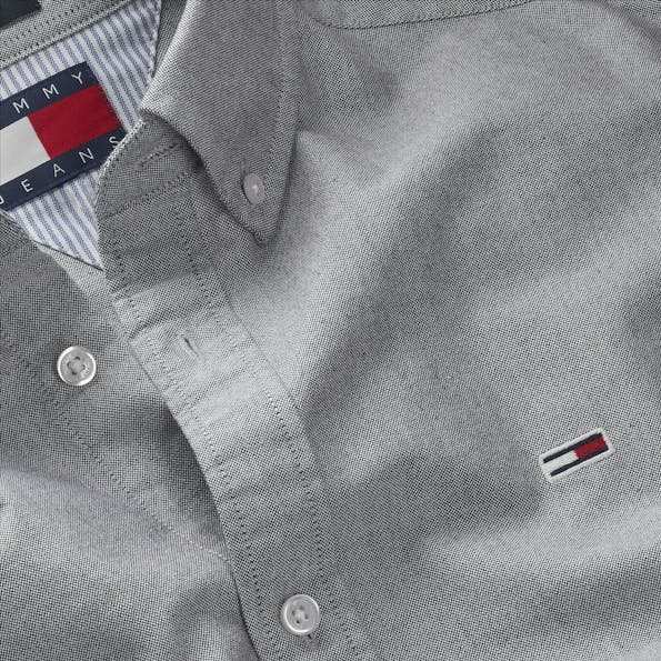 Tommy Jeans - Donkerblauw-Ecru Oxford hemd