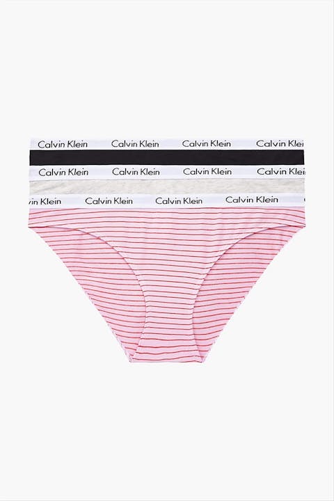 Calvin Klein Underwear - Grijs-roze-zwarte 3-pack Bikini slips