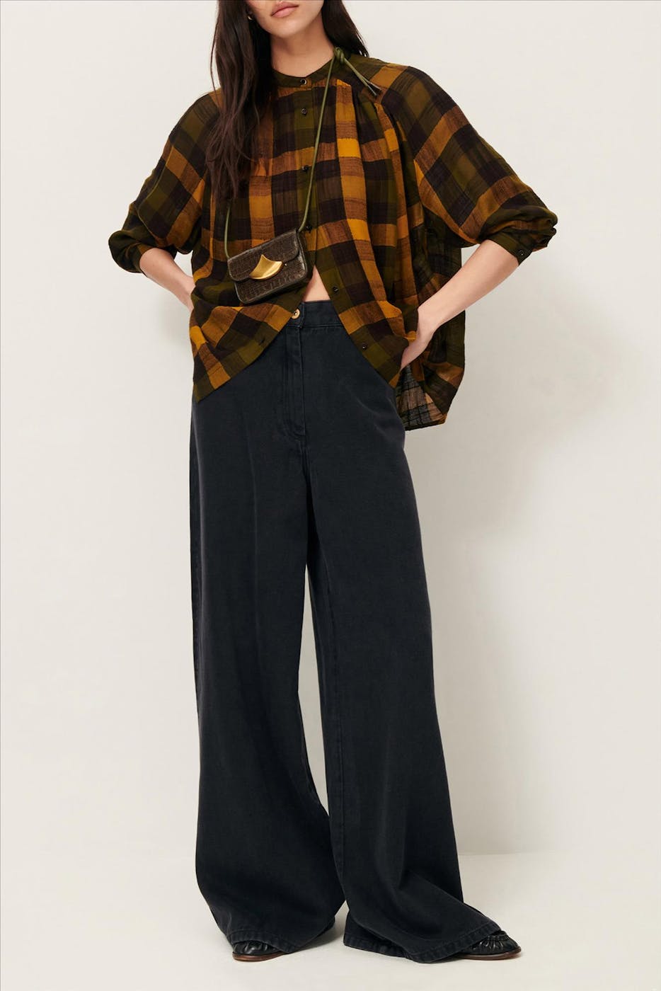 Sessùn - Donkergroene Nicolas blouse