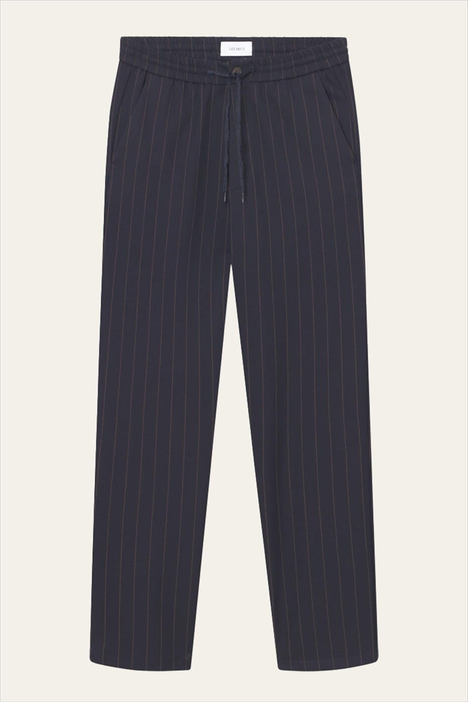 LES DEUX - Donkerblauwe Como Pinstripe tapered broek