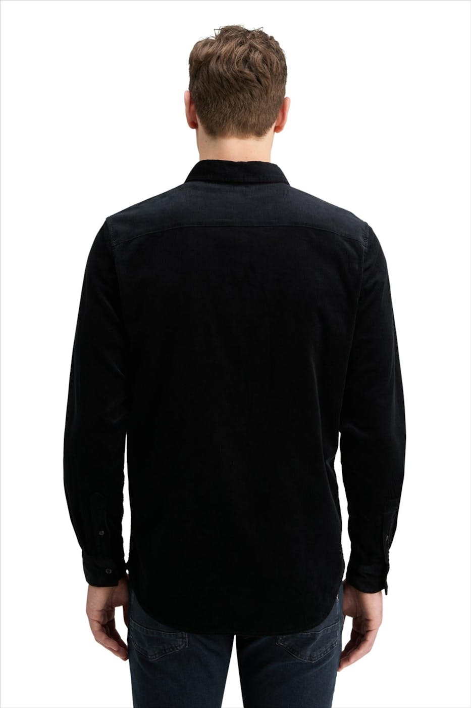 Scotch & Soda - Zwart Solid Corduroy hemd