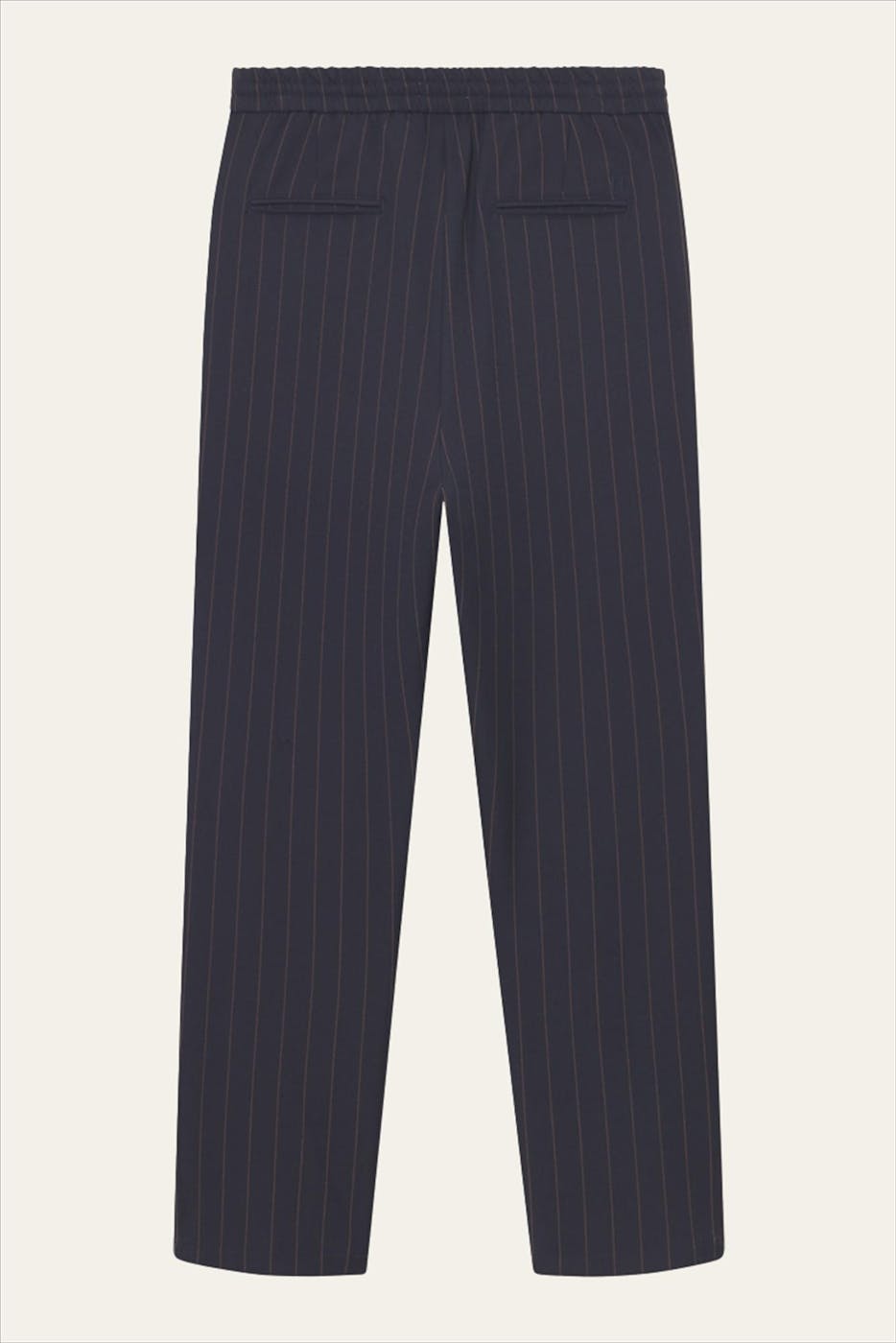 LES DEUX - Donkerblauwe Como Pinstripe tapered broek
