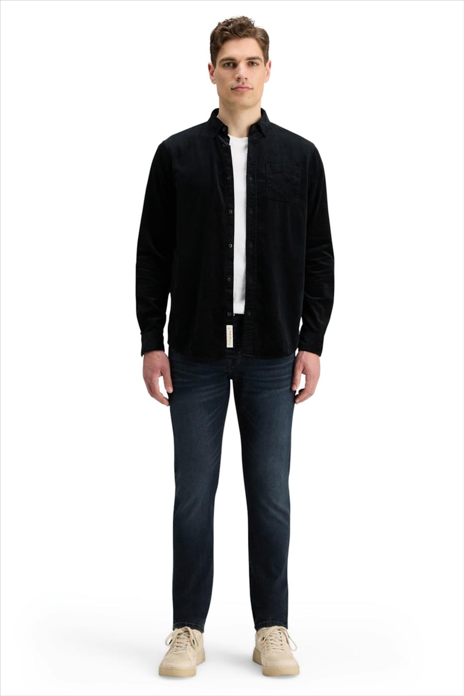 Scotch & Soda - Zwart Solid Corduroy hemd