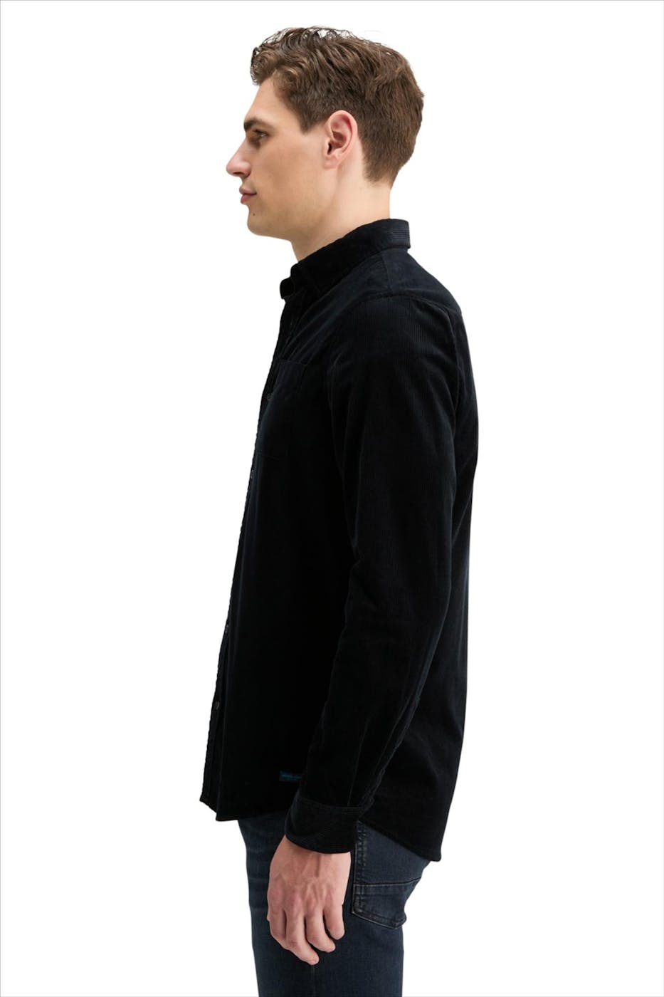 Scotch & Soda - Zwart Solid Corduroy hemd