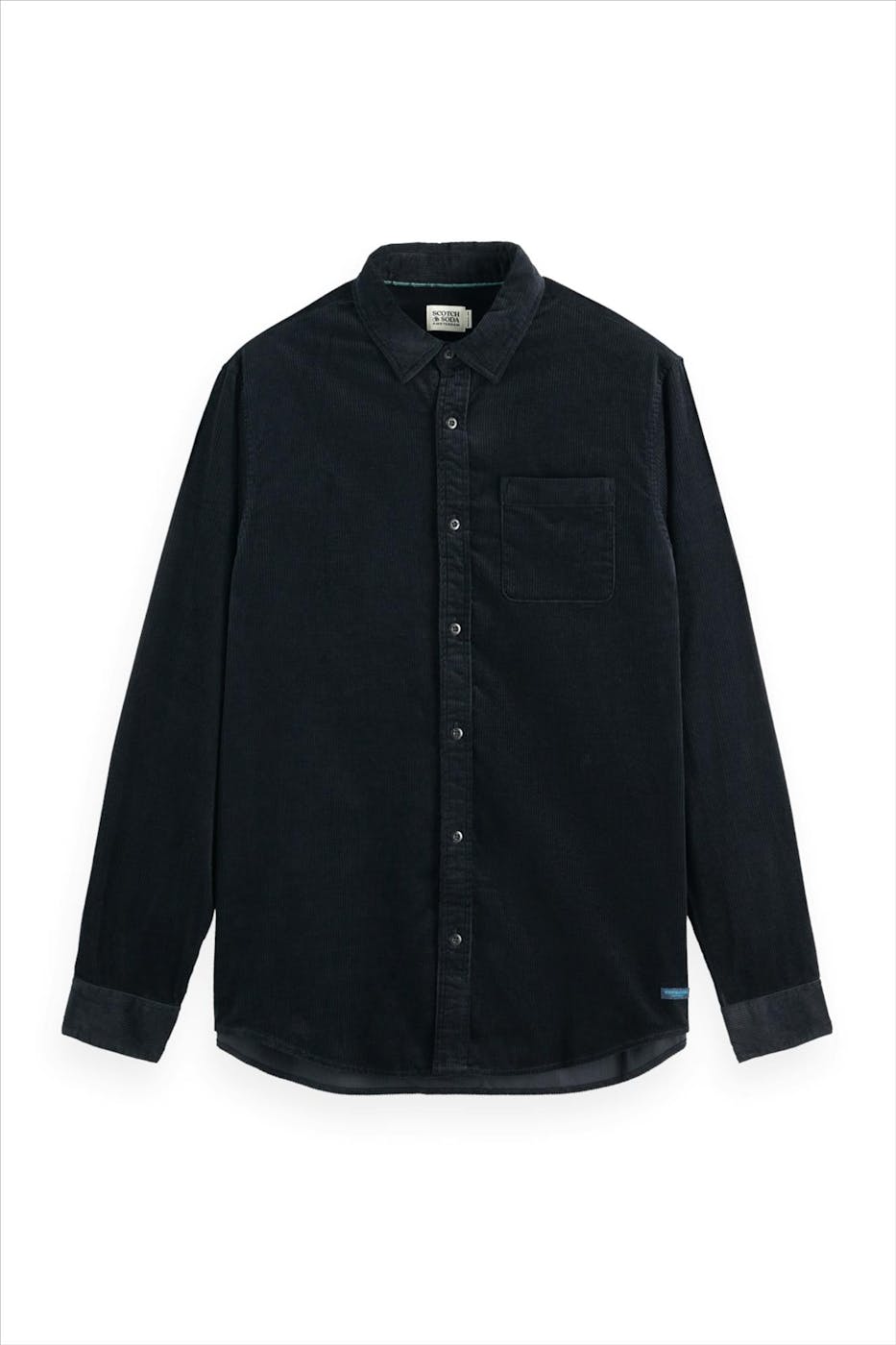 Scotch & Soda - Zwart Solid Corduroy hemd