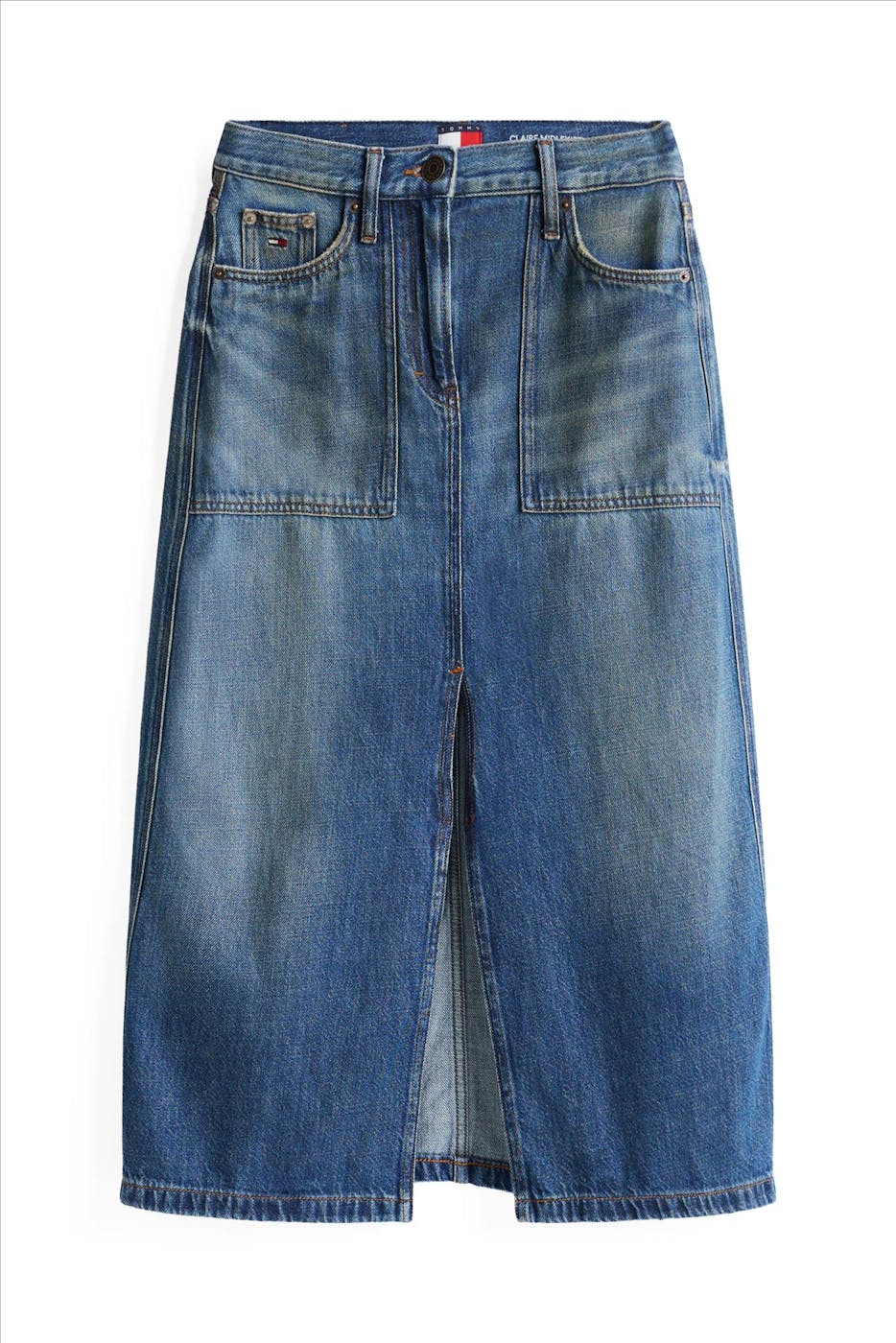 Tommy Jeans - Middenblauwe Claire Midi jeansrok