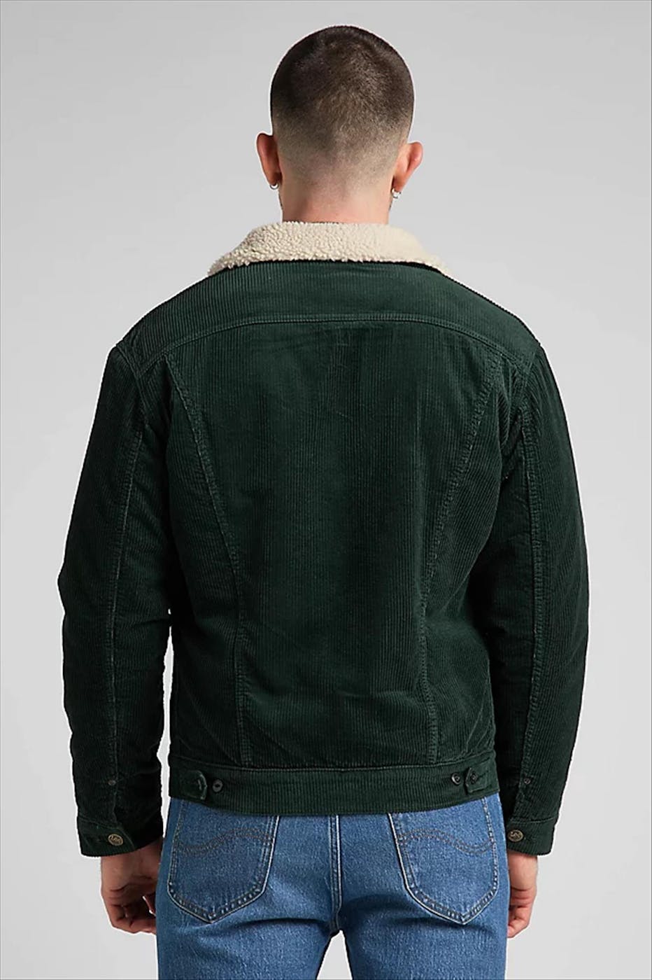 Lee - Donkergroene Cord Sherpa Jacket jas