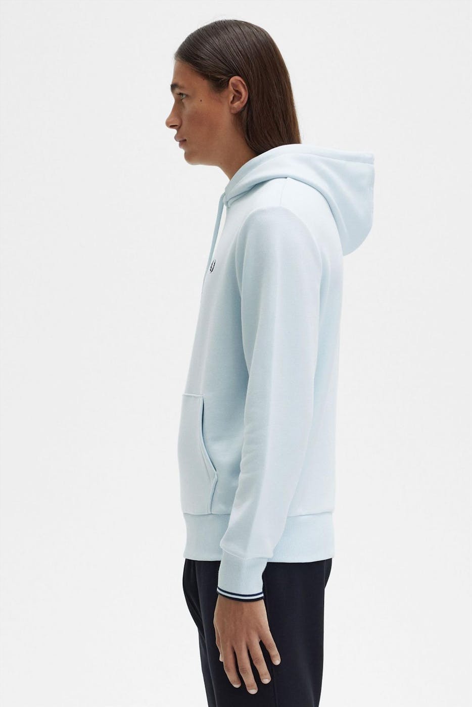 Fred Perry - Lichtblauwe Tipped hoodie