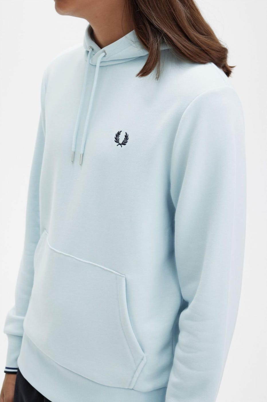 Fred Perry - Lichtblauwe Tipped hoodie