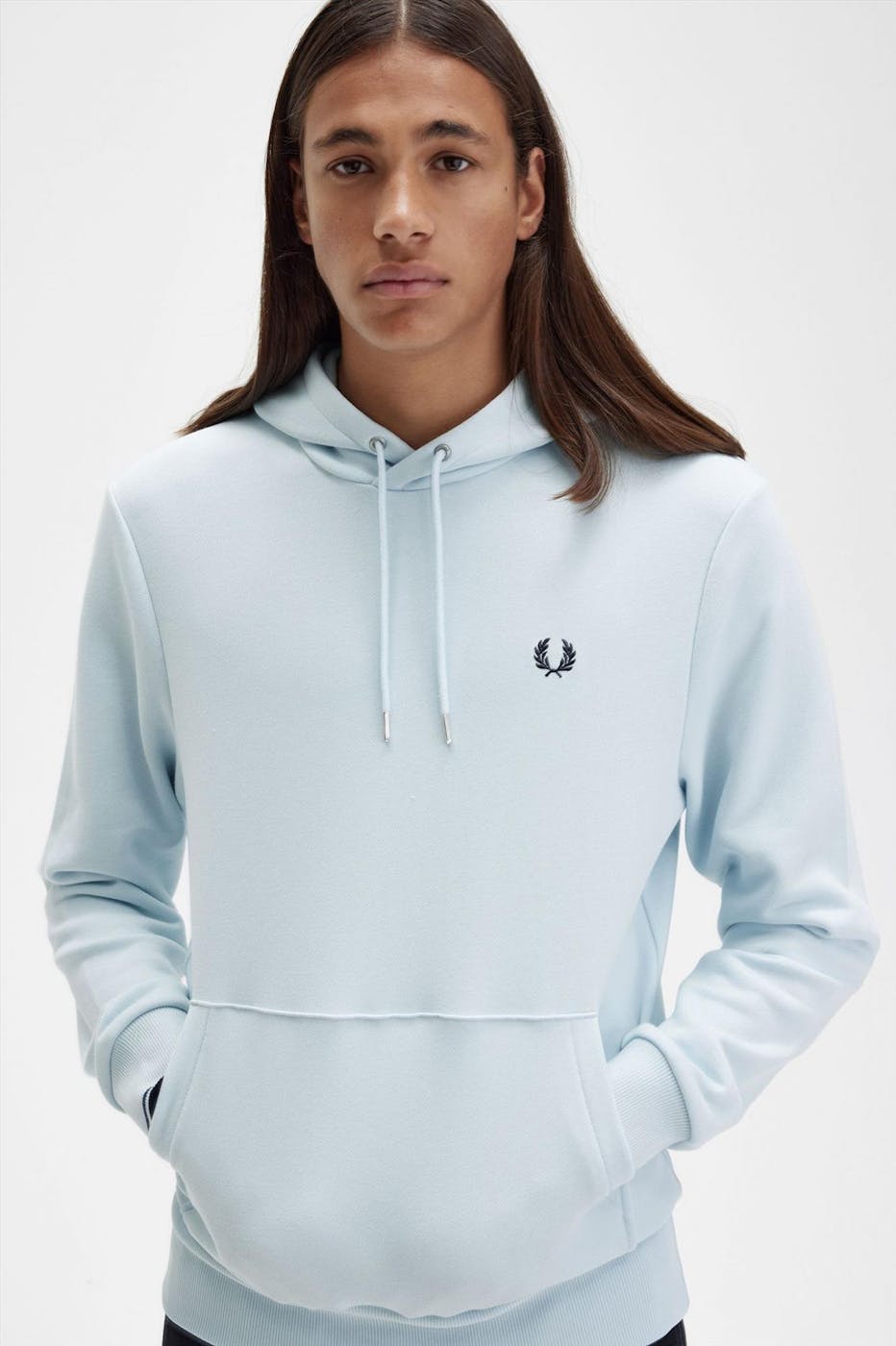 Fred Perry - Lichtblauwe Tipped hoodie