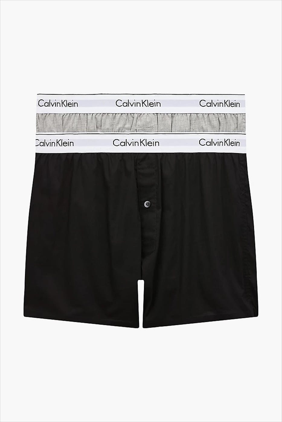 Calvin Klein Underwear - Zwart-grijs-witte Boxer Slim 2PK boxershorts
