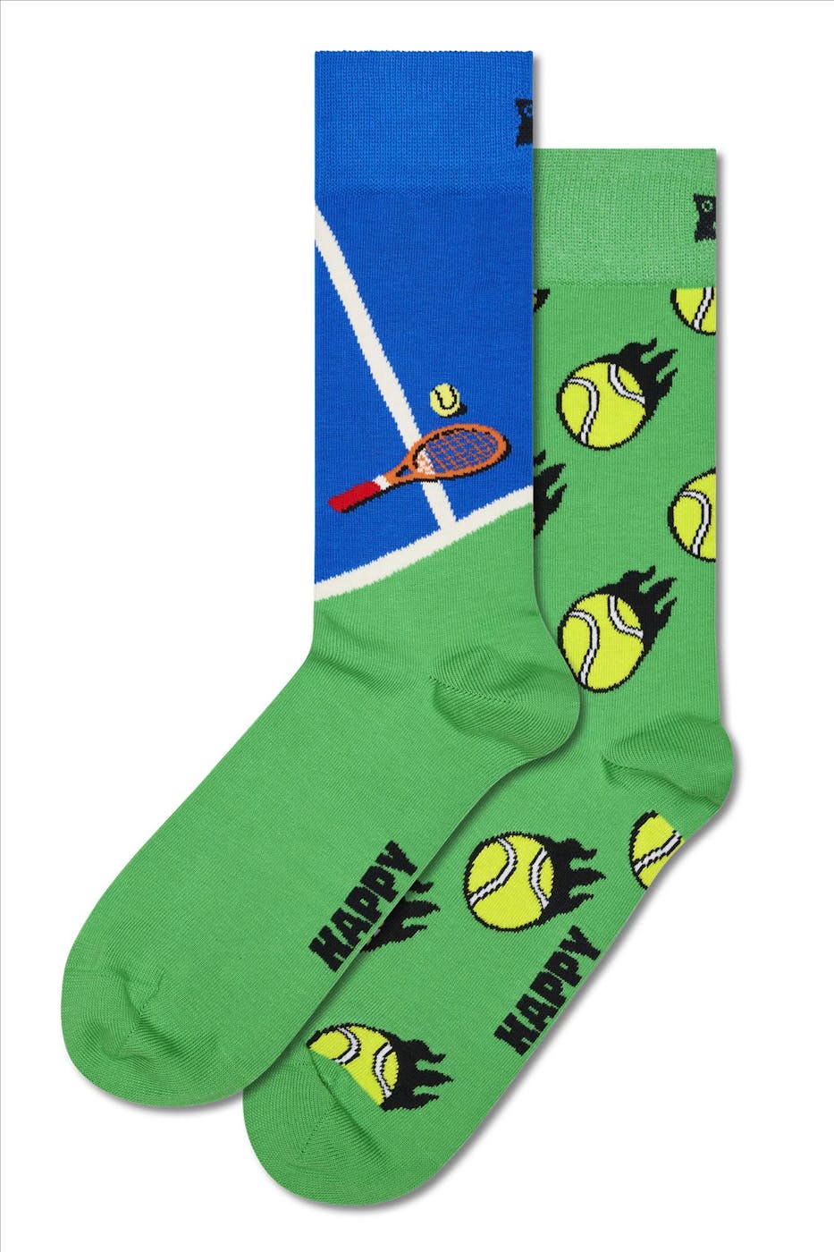 Happy Socks - Groene Tennis 2-pack giftbox sokken, maat= 41-46