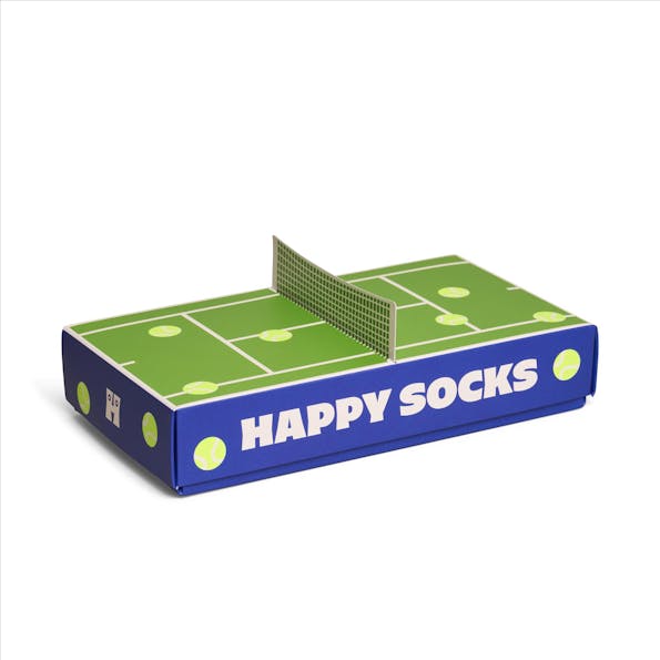 Happy Socks - Groene Tennis 2-pack giftbox sokken, maat= 41-46