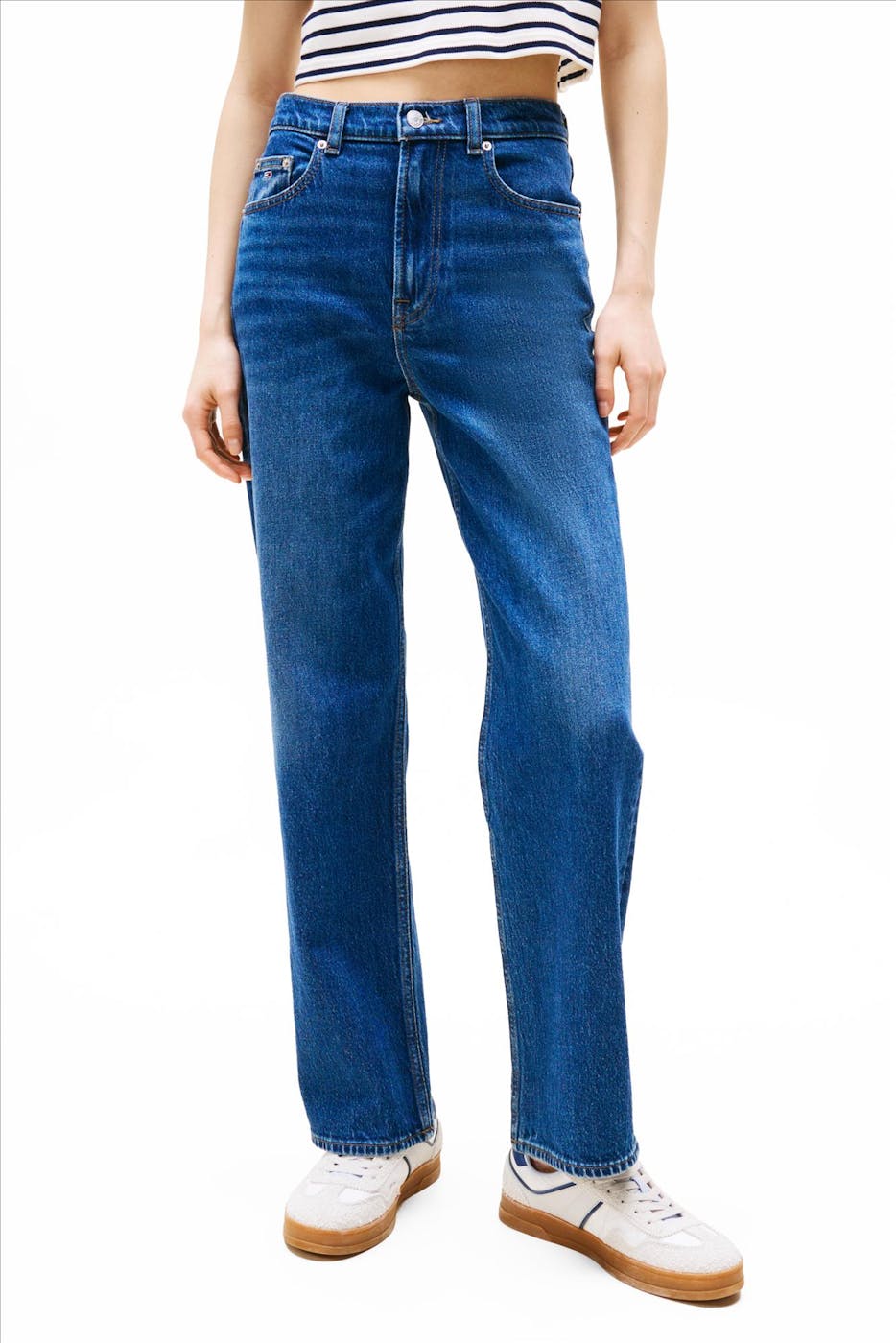 Tommy Jeans - Middenblauwe Layla slim straight jeans