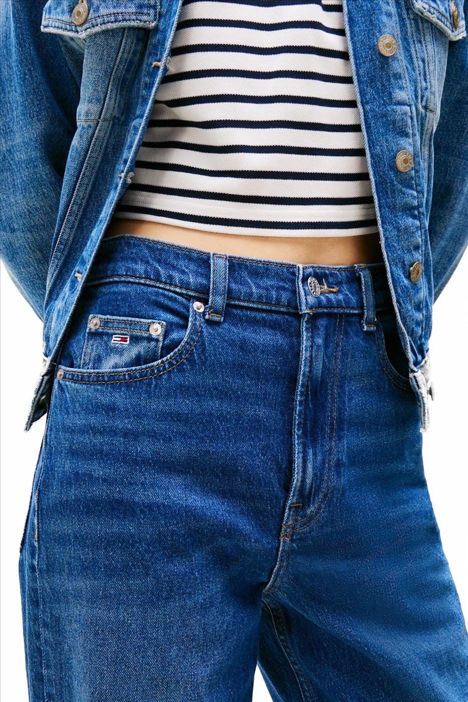 Tommy Jeans - Middenblauwe Layla slim straight jeans