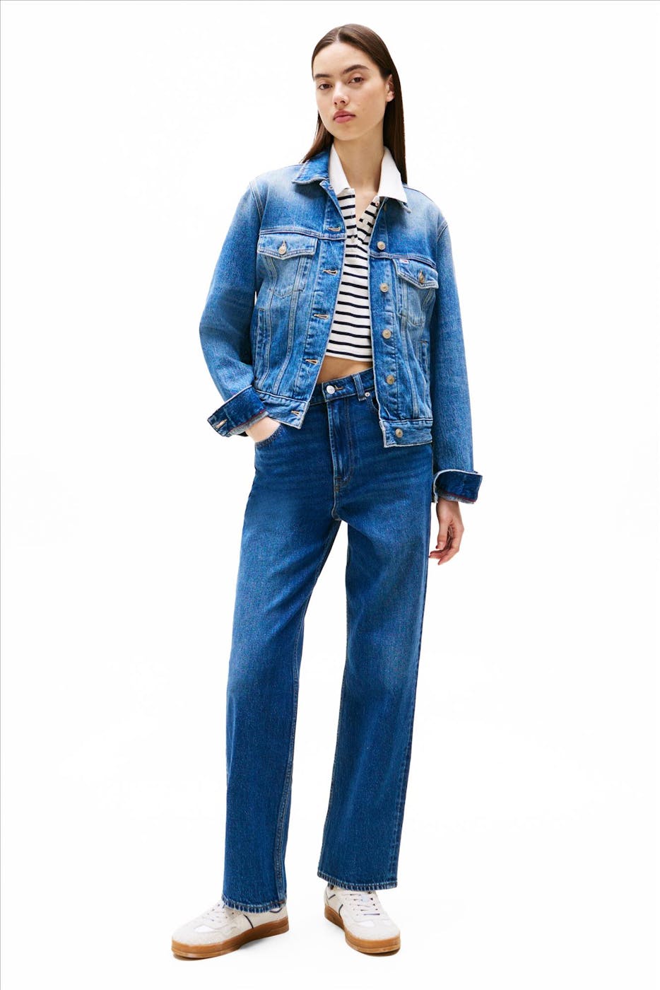 Tommy Jeans - Middenblauwe Layla slim straight jeans