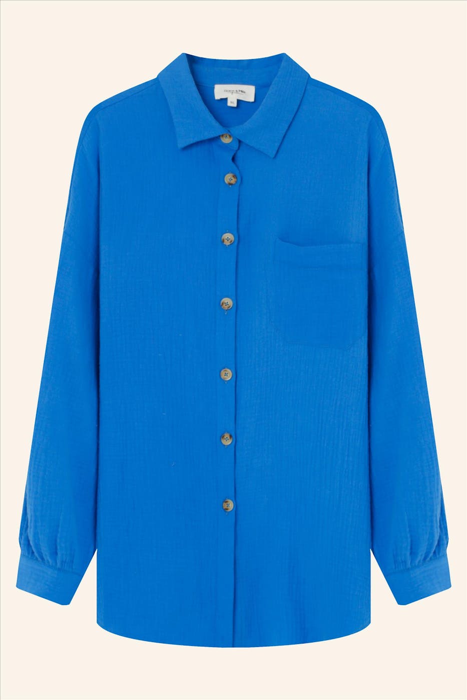Grace & Mila - Hoogblauwe Ernestine blouse