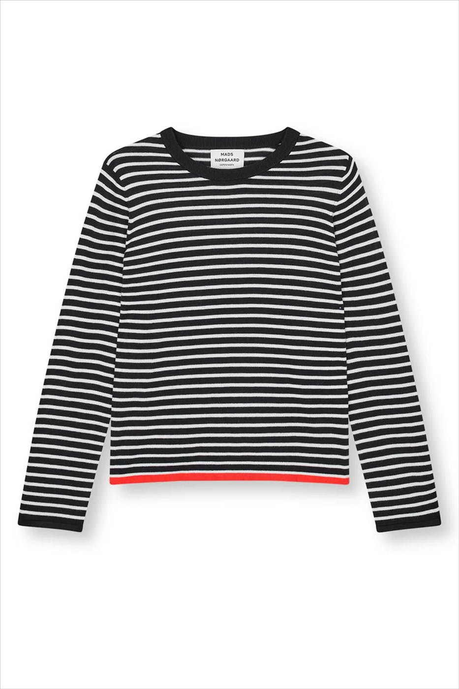 MADS NORGAARD - Zwart-Witte Fine Merino Ivy trui