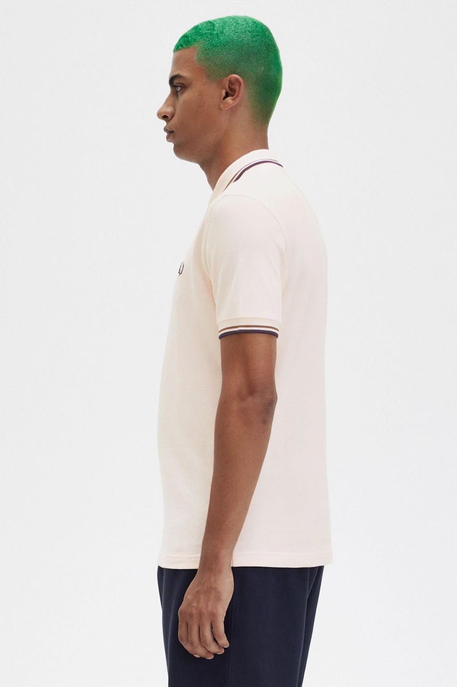 Fred Perry - Lichtroze Twin Tipped polo