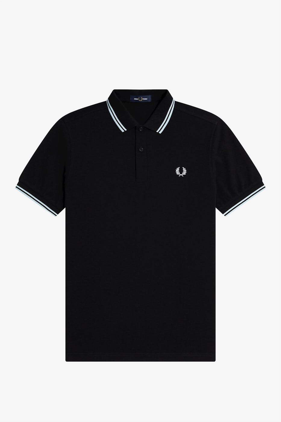 Fred Perry - Zwarte-lichtblauwe Twin Tipped polo