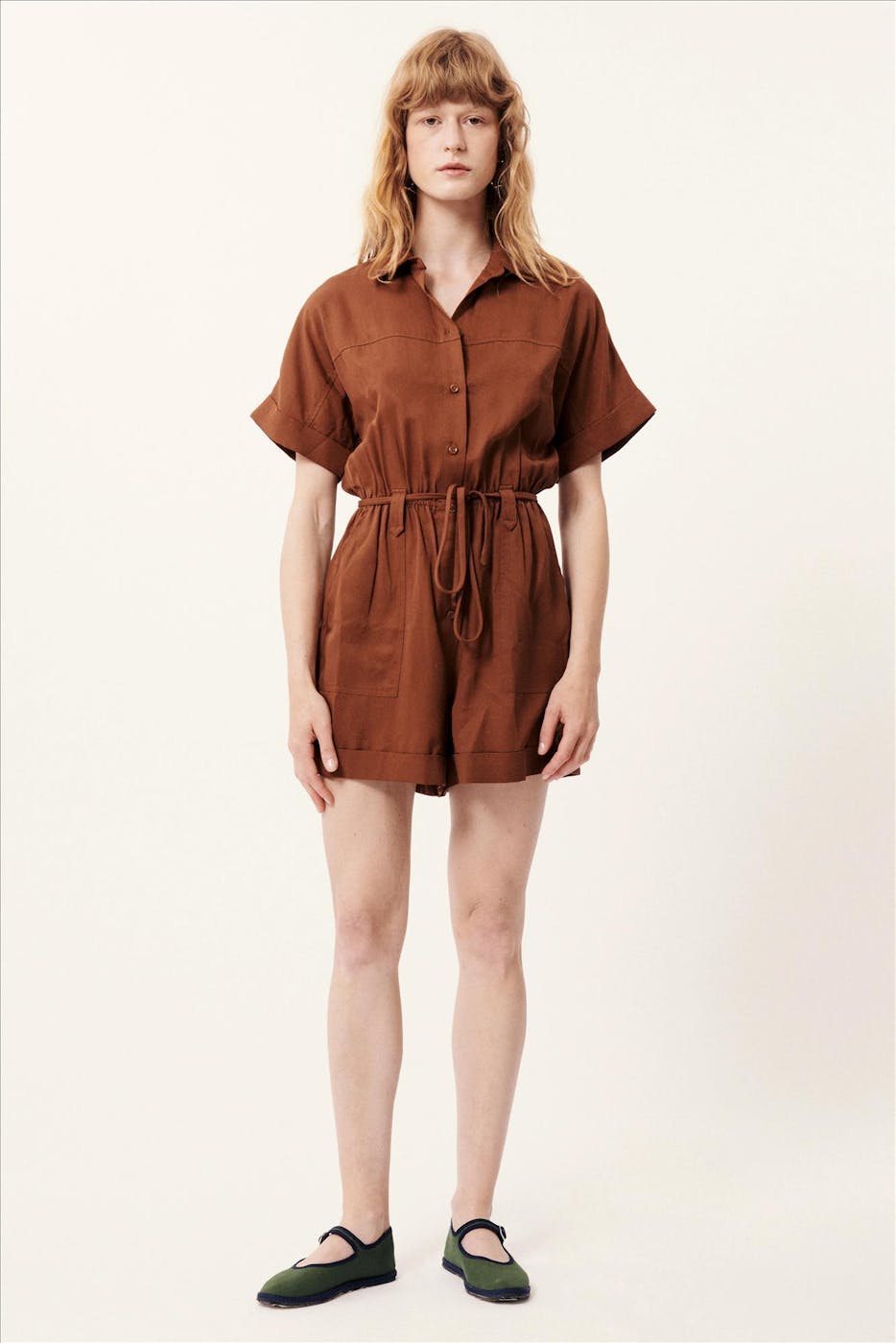 FRNCH - Bruine Lily playsuit